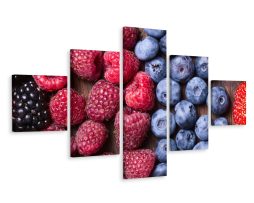 Schilderij - Bosvruchten, 5luik, Premium print