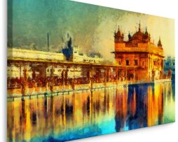 Schilderij - Gouden tempel in Amritsar, India, Premium Print