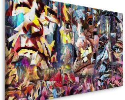Schilderij - Kleurrijke Futuristische Abstractie, Premium Print