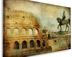 Schilderij - Overzicht van Rome, Italië, Vintage Print, 5 maten