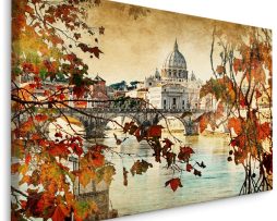 Schilderij - Lente in Rome, premium Print op Canvas, 5 maten