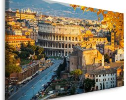 Schilderij - Zicht op het Colosseum, Rome Italië, Premium Print