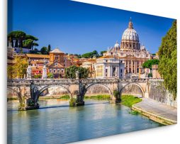 Schilderij - Castel Sant'Angelo, de Engelenburcht in Rome, Premium Print