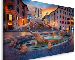 Schilderij - De Spaanse Trappen, Rome Italië, Premium Print
