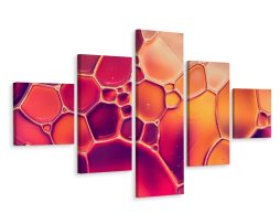 Schilderij - Waterdruppels close-up, 5luik, premium print