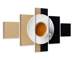 Schilderij - Kop koffie, 5luik, premium print