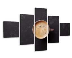 Schilderij - Kop koffie II, 5luik, premium print