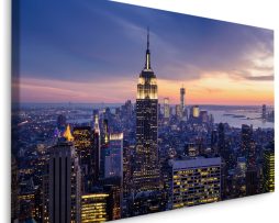 Schilderij - Empire Stade Building, new York bij Nacht, 5 maten