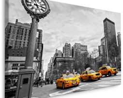 Schilderij - Gele Taxi's in New York, Premium Print, 5 maten