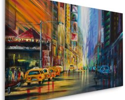 Schilderij - New York geschilderd, Premium Print op Canvas
