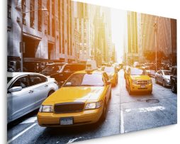 Schilderij - Gele Taxi's in de straten van New York, Premium Print