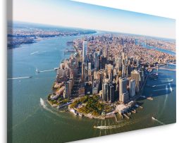 Schilderij - Zicht op New York van boven, Manhattan, Premium Print