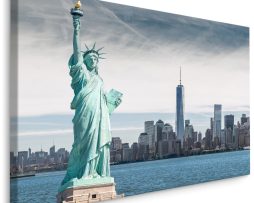 Schilderij - Vrijheidsbeeld, New York, USA, Premium Print