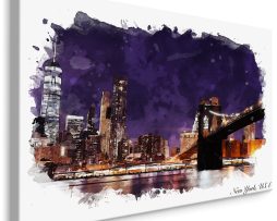 Schilderij - Brooklyn Bridge in kader, Premium Print op Canvas