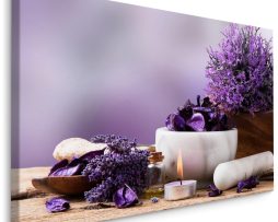 Schilderij - Lavendel en Zen, Inspiratie, Premium Print