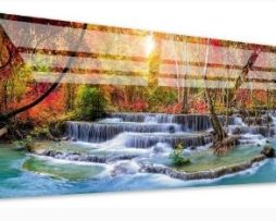 Acrylglas Schilderij - Waterval - 90x60cm