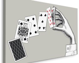 Schilderij - Hand met speelkaarten, premium print