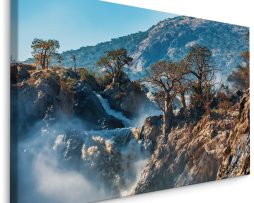 Schilderij - Waterval en bomen, premium print
