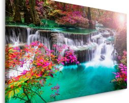 Schilderij - Kleurrijke waterval, premium print