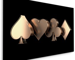 Schilderij - 3D speelkaart symbolen, premium print