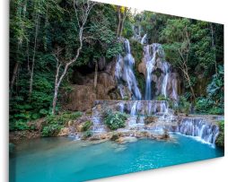 Schilderij - Waterval in Laos, premium print