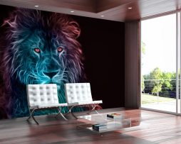 Zelfklevend fotobehang - Leeuw in Abstract, Regenboog, Premium print