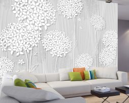 Zelfklevend fotobehang - Delicate schaduw van bloemen , Premium Print