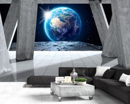 Zelfklevend fotobehang - Uitzicht van de maan , Premium Print