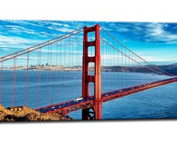 Schilderij - San Francisco Golden Gate, 120x40cm. incl ophang haakjes