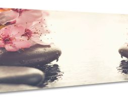 Schilderij -Kersenbloesem en Zen, 2 maten, wanddecoratie, premium print