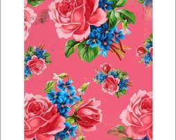 Kunstdruk Vintage Flowers Pink 50x70cm