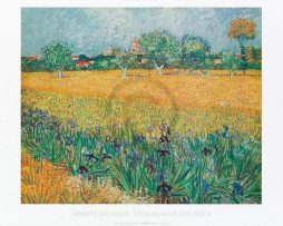 Kunstdruk Vincent Van Gogh - Vista di Arles Con Irises 80x60cm