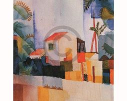 Kunstdruk August Macke - Weißes Haus 56x71cm