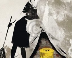Kunstdruk Edition Street - Behind the curtain 50x70cm