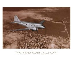 Kunstdruk Margaret Bourke-White - Mainline DC-3 over San Francisco 70x50cm