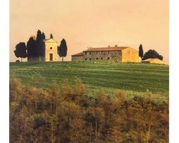 Kunstdruk Elisabeth Carmel - Evening Light, Tuscany 45x50cm