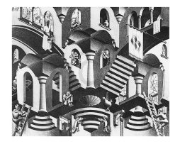 Kunstdruk M. C. Escher - Konkav und Konvexe 65x55cm