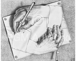 Kunstdruk M. C. Escher - Zeichnen 65x55cm