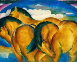 Kunstdruk Franz Marc - Die kleinen gelben Pferde 100x70cm