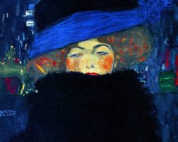 Kunstdruk Gustav Klimt - Lady with Hat 50x70cm
