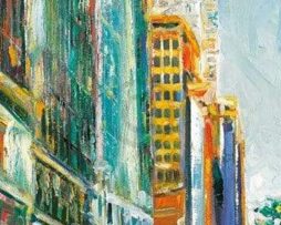 Kunstdruk Jürgen Schmiedekampf - Leaving Bryant Park 34x99cm