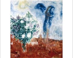 Kunstdruk Marc Chagall - Die Liebenden über St.Paul 70x70cm