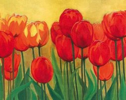 Kunstdruk Marianne Bernhardt - Frühlingsgarten 100x50cm