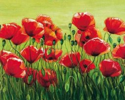 Kunstdruk Marianne Bernhardt - Klatschmohnwiese 100x50cm