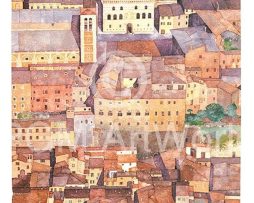 Kunstdruk Ralf Westphal - Mittelalterliche Bergstadt Montepulciano, Toskana 50x70cm