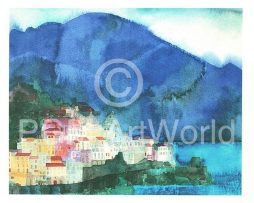 Kunstdruk Ralf Westphal - Amalfi, Golf von Salerno 70x50cm