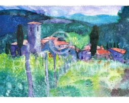 Kunstdruk Ralf Westphal - Castello di Spaltenna, Chianti 70x50cm