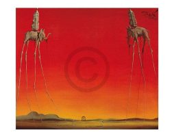 Kunstdruk Salvador Dali - Les Elephants 80x60cm