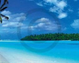 Kunstdruk Shutterstock - Panoramic Lagoon 95x33cm