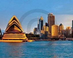 Kunstdruk Shutterstock - Sydney circular quay panorama 95x33cm